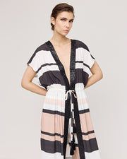 Striped Sequin Detail Kimono Jacket