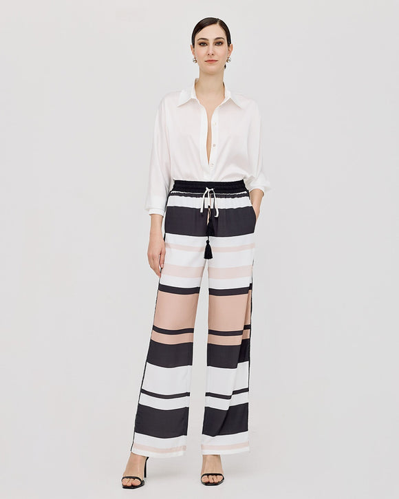 Access Striped Pants With Sequin Detail