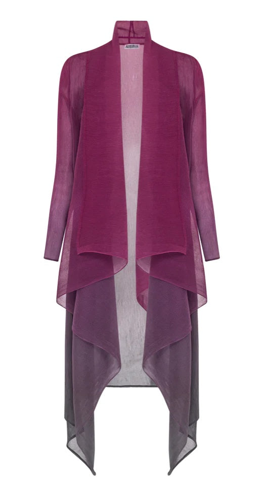 Alquema Collare Coat & Estrella Long Dress Fuchsia Ombre
