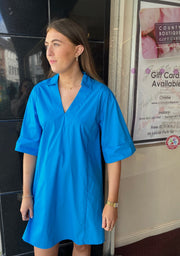 Belgio Poplin Dress Turquoise