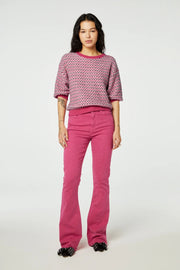 Rose Knit Pullover Pink Candy