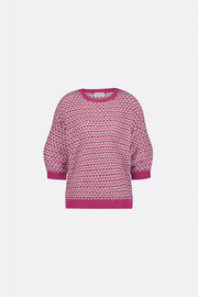 Rose Knit Pullover Pink Candy