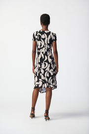 Joseph Ribkoff Black/Moonstone Abstract Print Dress
