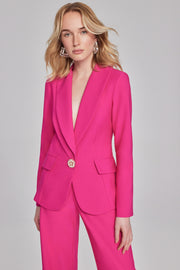 2-PC Crepe Knit Suit Hot Pink