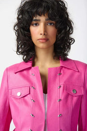 Faux Suede Jacket Bright Pink