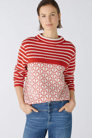 Knitted Jumper Off-white/Red