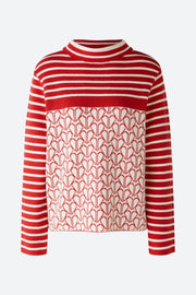 Knitted Jumper Off-white/Red