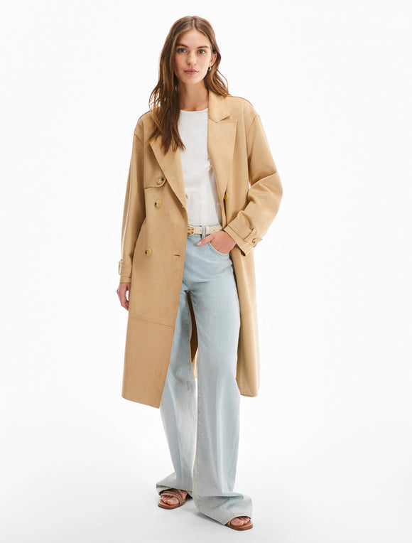 Brunate Suede Trench Coat Sand