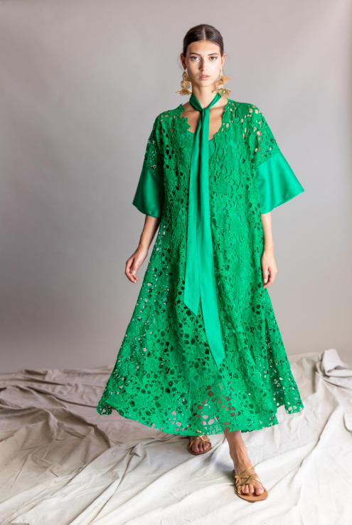 Psophia Green Lace Dress