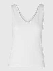 Dianna Ribbed Tank Top White
