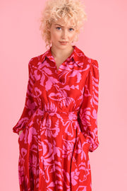 Michelle Dress Abstract Red/Pink Dress