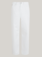 High-Rise Straight-Leg Jeans Optic White