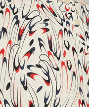 Midi Dress With Artistic Ribbon Print