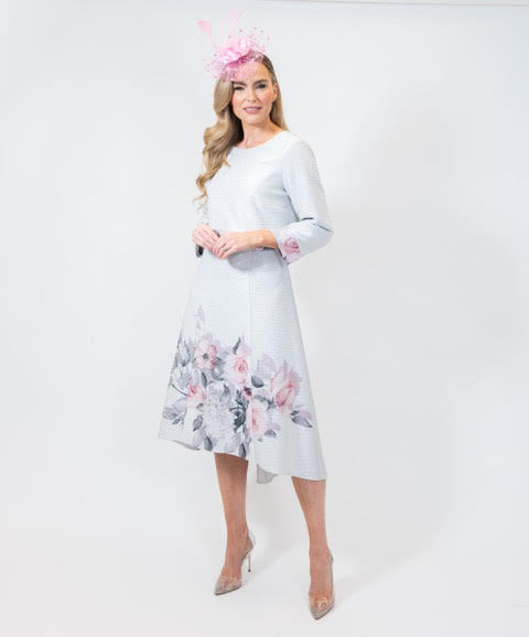 Two-Piece Silver Floral Detail Dress