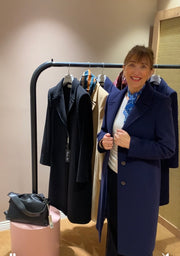 Christina Felix Wool Blend Coat Navy