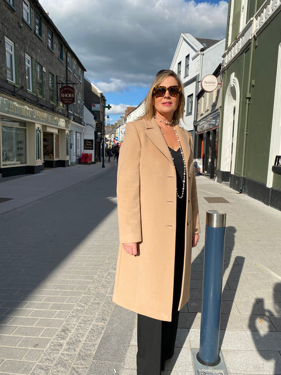 Christina Felix Wool Blend Coat Camel