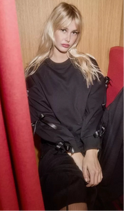 Molly Bracken Knit Sweater With Bows Black