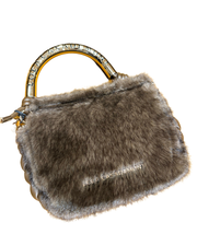 Lola Casademunt Faux Fur/Leather Bag Brown