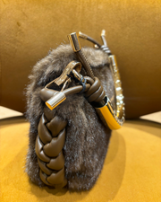 Lola Casademunt Faux Fur/Leather Bag Brown