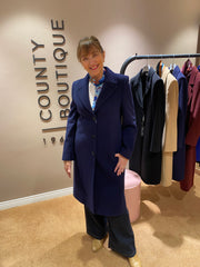 Christina Felix Wool Blend Coat Navy