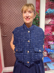 iBlues Luisa Sleeveless Bomber Jacket Navy