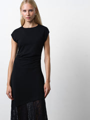 French Connection Valetta Lace Mix Dress Black