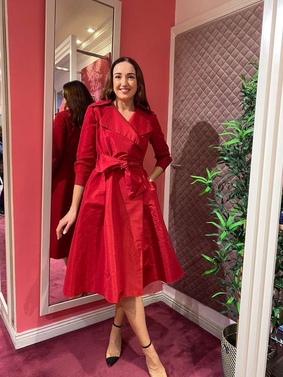 Moskada Elvira Taffeta Dress Claret Red