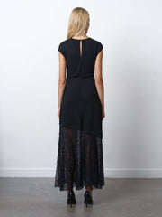 French Connection Valetta Lace Mix Dress Black