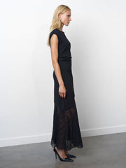 French Connection Valetta Lace Mix Dress Black