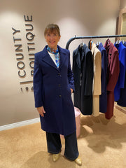 Christina Felix Wool Blend Coat Navy