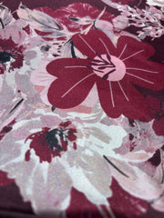 Codello Silk Scarf Red Flower Print