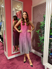 Alquema 2-Piece Dress & Coat Fuchsia Ombre