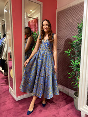 Matilde Cano Dress Blue Animal Print