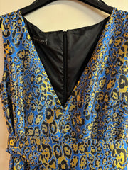 Matilde Cano Dress Blue Animal Print