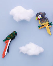 Tropical Birds Brooch Set
