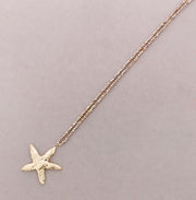 Long Necklace With Crystals & Starfish Pendant