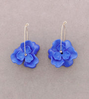 Double Hoop Flower Resin Earrings