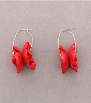 Double Hoop Flower Resin Earrings