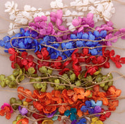 Necklace With Resin Flower Pendants