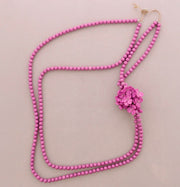 Necklace With Beads & Resin Flower