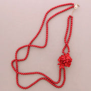 Necklace With Beads & Resin Flower