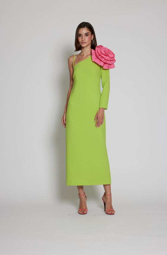 Moskada Demeter Dress Lime/Pink