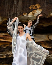 Alquema Collare Coat & Estrella Long Dress Sand Print