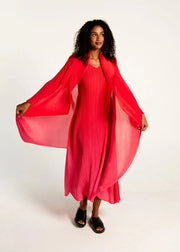 Alquema 2-Piece Dress & Coat Red To Rose