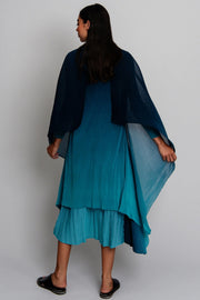 Alquema 2-Piece Dress & Coat Twilight Blue To Peacock