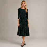Alquema 3/4 Smash Dress Metallic Forest