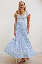 Aspiga Pippa Organic Cotton Blue Print Dress