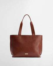 Barbour Alder Large Leather Tote Bag Tan