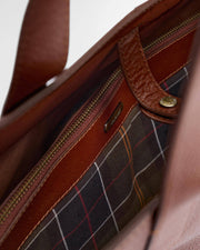 Barbour Alder Large Leather Tote Bag Tan