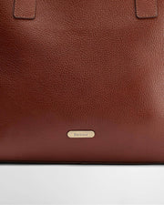 Barbour Alder Large Leather Tote Bag Tan